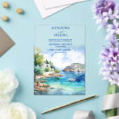 Waterverf Santorini Grieks Bruiloft Acryl Uitnodigingen (Insitu (Huwelijk))