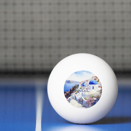 Waterverf Santorini Oia Pingpongbal (Net)