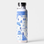 Waterverf Santorini Oia Waterfles (Rechts)