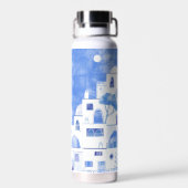 Waterverf Santorini Oia Waterfles (Achterkant)