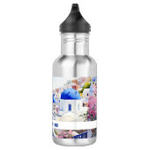 Waterverf Santorini Oia Waterfles (Rechts)