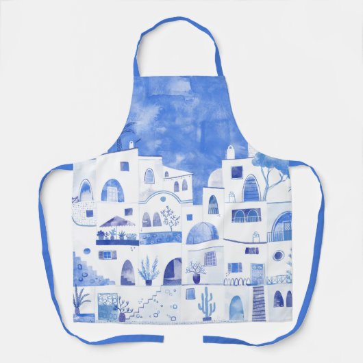 Waterverf Santorini Schort (Voorkant)