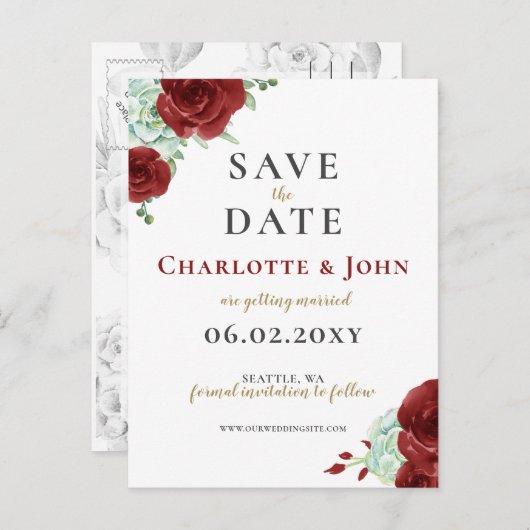 Waterverf sappig Bourgogoud met uitzondering van d Aankondigingskaart (Voorkant / Achterkant)