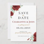 Waterverf sappig Bourgogoud Save The Date (Voorkant)