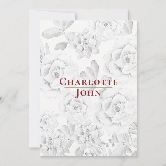 Waterverf sappig Bourgogoud Save The Date (Achterkant)