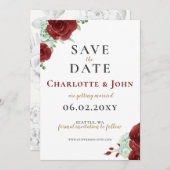 Waterverf sappig Bourgogoud Save The Date (Voorkant / Achterkant)