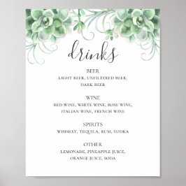 Waterverf sappige drink voor bruiloft poster