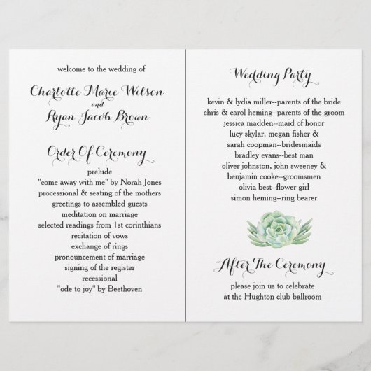 waterverf sappige trouwprogramma (Achterkant)