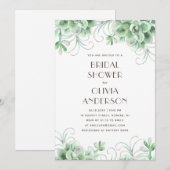 Waterverf sappige vrijgezellenfeest. Florale cactu Kaart (Voorkant / Achterkant)