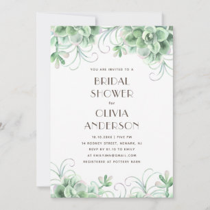 Waterverf sappige vrijgezellenfeest. Florale cactu Kaart