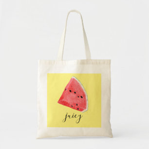 Waterverf sappige watermeloen wig  tote bag