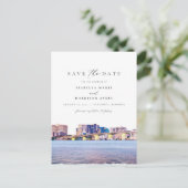 Waterverf Sarasota Florida Skyline Bewaar de datum Briefkaart (Staand voorkant)