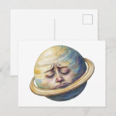 Waterverf Saturnus hemelse illustratie Briefkaart (Voorkant / Achterkant)