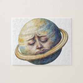 Waterverf Saturnus hemelse illustratie Legpuzzel