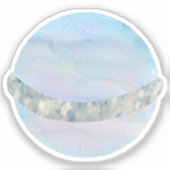 Waterverf Saturnus Outer Space Verjaardagsfeestje Sticker (Voorkant)