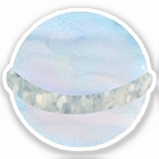 Waterverf Saturnus Outer Space Verjaardagsfeestje Sticker (Voorkant)