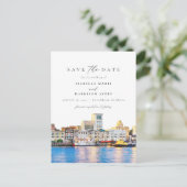 Waterverf Savannah Georgia Skyline Bestemming Briefkaart (Staand voorkant)