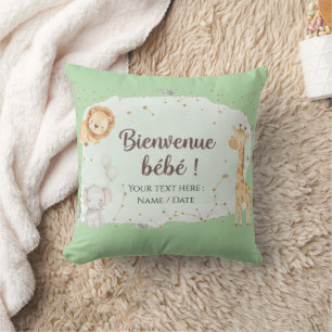 Waterverf Savanne Dieren - Welkom Baby Kussen