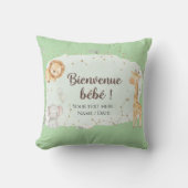Waterverf Savanne Dieren - Welkom Baby Kussen (Voorkant)