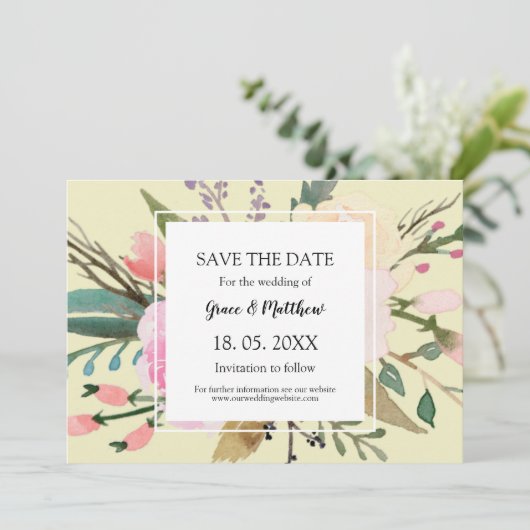 waterverf save the date (Staand voorkant)