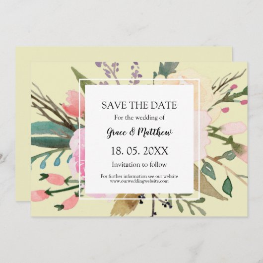  waterverf save the date (Voorkant / Achterkant)