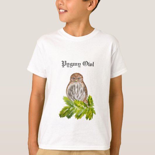 Waterverf Saw Whet Cute Little Owls Kaart T-shirt (Voorkant)