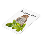 Waterverf Saw Whet Cute Little Owls Magneet (Linkerzijde)