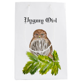 Waterverf Saw Whet Cute Little Owls Medium Cadeauzakje