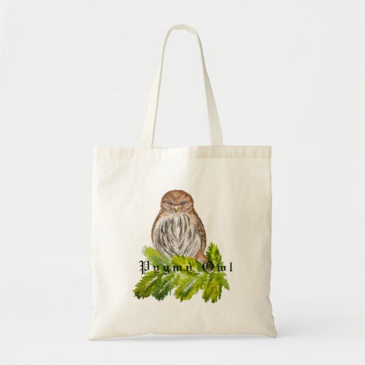 Waterverf Saw Whet Cute Little Owls Tote Bag (Voorkant)