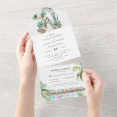 Waterverf Sayulita Mexico bruiloft All In One Uitnodiging (Afscheurbaar)