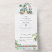 Waterverf Sayulita Mexico bruiloft All In One Uitnodiging (Binnen)