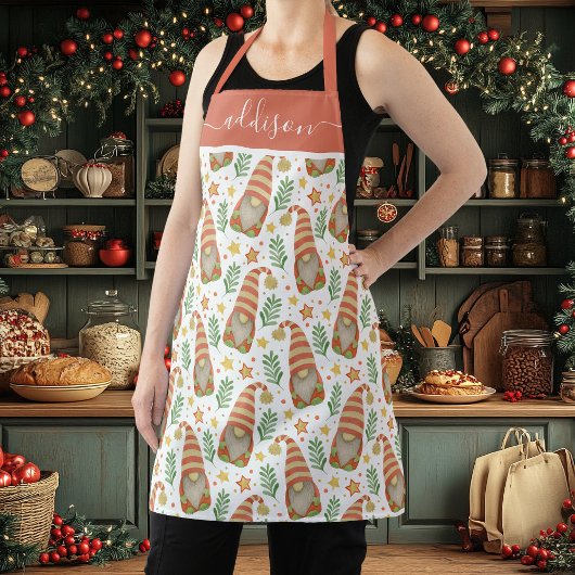 Waterverf Scandinavian Gnome Cute Kerstmis Schort