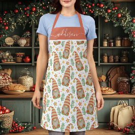 Waterverf Scandinavian Gnome Cute Kerstmis Schort