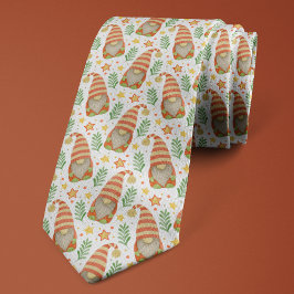 Waterverf Scandinavian Gnome Cute Kerstmis Stropdas