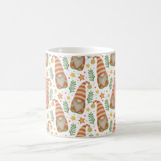 Waterverf Scandinavian Gnome Monogram Kerstmis Koffiemok (Center)