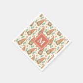 Waterverf Scandinavian Gnome Monogram Kerstmis Servet (Hoek)