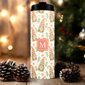 Waterverf Scandinavian Gnome Monogram Kerstmis Thermosbeker
