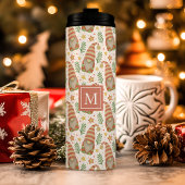 Waterverf Scandinavian Gnome Monogram Kerstmis Thermosbeker
