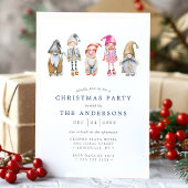 Waterverf Scandinavische Elf Gnomes Kerstfeest Kaart