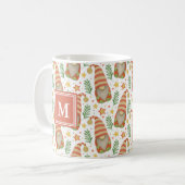 Waterverf Scandinavische Kabouter Monogram Kerstmi Koffiemok (Voorkant links)
