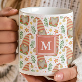 Waterverf Scandinavische Kabouter Monogram Kerstmi Koffiemok