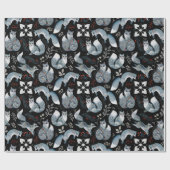 Waterverf Scanidnavian Nordic Fox op Black Cadeaupapier (Vlak)