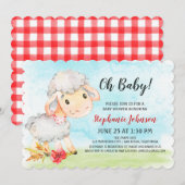Waterverf Schaap Baby shower Boerderij Uitnodiging (Voorkant / Achterkant)