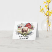 Waterverf Schaap met religieus citaat Kaart (Gele Bloem)