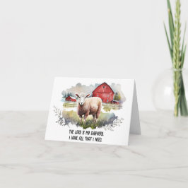 Waterverf Schaap met religieus citaat Kaart