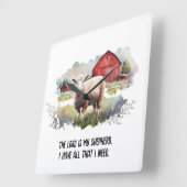 Waterverf Schaap met religieus citaat Vierkante Klok (Hoek)