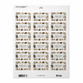 Waterverf Schaatsen met Herfstbladeren Patroon Etiket (Full Sheet)