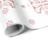 Waterverf schaatswinter cadeaupapier (Rol Hoek)