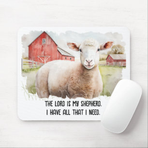 Waterverf Schapen met Religieus Quote Muismat