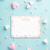 Waterverf schapenpinguïn in snoep droom roze naam post-it® notes